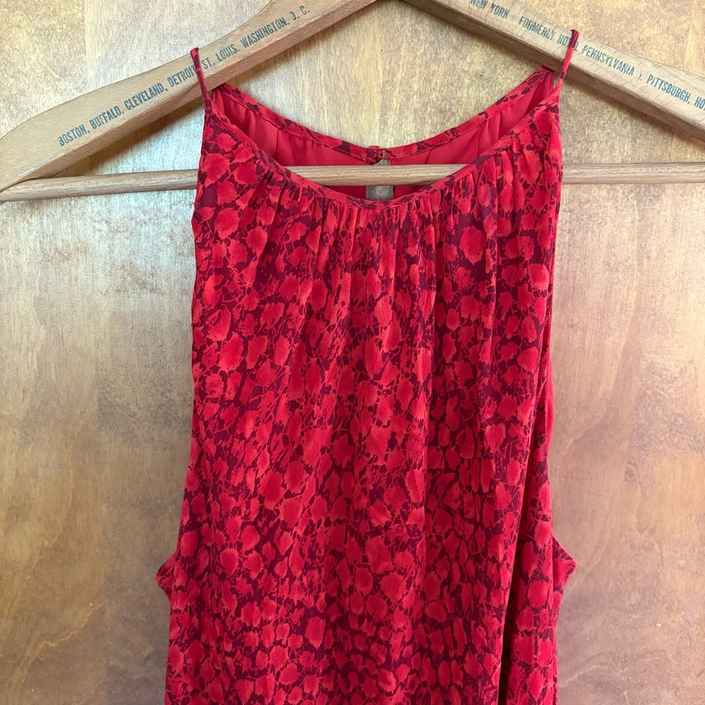 Vintage 100% Silk Red Maxi Slip Dress Fairy Y2K Asymmetrical Mcbling Snake Print - Picture 4 of 15